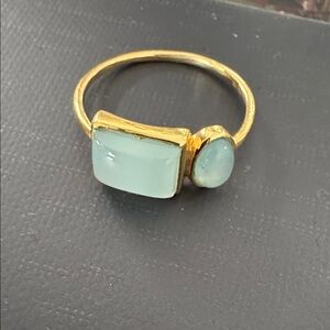 Chic Gold and Mint Green Stone Ring